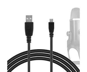 GEEKRIA for Creators Câble de microphone USB vers micro USB 2,8 m / 2,8 m, compatible avec Blue Yeti X, Yeti Nano, BONAOK G50, X39, Q31, Q37, Q78, BlueFire, Ankuka Karaoke Microphone Mic Cord (Noir)