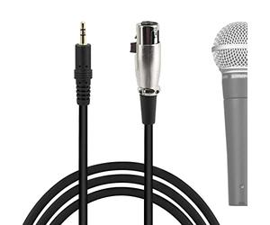Geekria for Creators Câble Microphone 3,5 mm mâle vers XLR Femelle 8 Pieds / 2,5 m, Compatible avec Shure SM58, SM57, SM48, SM7B, MV7, PGA48, PGA58, Beta 58A, Cordon Micro équilibré (Noir)
