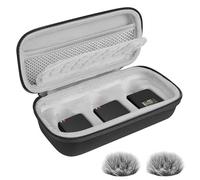 Geekria for Creators - Étui de microphone sans fil GO Gen 3 avec 2 protections pare-brise, compatible avec Rode Wireless GO 2, PRO, ME, étui de transport rigide avec pare-brise (doublure grise)