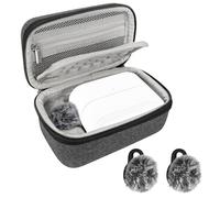 Geekria for Creators - Étui de transport pour microphone compatible avec étui de charge Hollyland Lark M2S avec 2 cache-pare-brise, sac de voyage rigide pour micro, sac portable avec pare-brise (gris)
