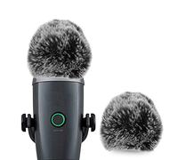 Geekria for Creators Furry Lot de 2 déflecteurs de vent compatibles avec Blue Yeti Nano Mic DeadCat Coupe-vent Manchon Windbuster, Windbuster, Windbreaker, Fluff Cover (Gris)
