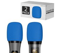 Geekria for Creators Lot de 2 bonnettes en mousse anti-pop pour microphones de 4,1 cm de diamètre, filtre en mousse éponge compatible avec Bietrun WXM09, WXM21, Behringer XM8500 (bleu)