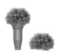 Geekria for Creators Lot de 2 déflecteurs de vent en fourrure pour microphone de 0,3" (8 mm) de diamètre Mic DeadCat Protection contre le vent Compatible avec Sennheiser ME2 (gris)