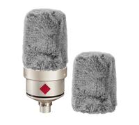 Geekria For Creators Lot de 2 housses de pare-brise en fourrure compatibles avec Sennheiser MK 4, MK 8, TLM 49 Mic DeadCat Wind Cover Muff, Windbuster, Couverture en peluche (gris)