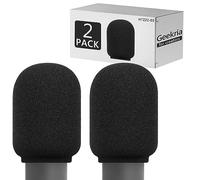 Geekria for Creators Lot de 2 pare-brise en mousse pour microphones de 45 mm de diamètre,housse en mousse anti-pop,filtre en mousse éponge compatible avec MAONO AU-A04,FIFINE K688,K658(noir/lot de 2)