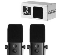 Geekria for Creators Lot de 2 Pare-brises en Mousse Anti-Pop compatibles avec Microphone Fifine AmpliGame AM8, Filtre en éponge, Pare-Brise de Micro floqué