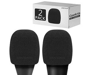 Geekria For Creators Lot de 2 pare-brises en mousse compatibles avec AKG P2, P3S, P5i, C5, D5, D7, DMS100, DMS300 - Filtre en mousse éponge (noir)