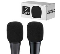 Geekria for Creators Lot de 2 pare-brises en mousse compatibles avec Sennheiser E 935, E 945, E 835, E 845-S Microphone Anti-pop Filtre en mousse Noir