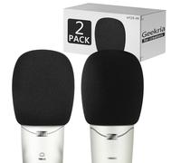 Geekria for Creators Lot de 2 Pare-brises en Mousse compatibles avec Sennheiser MK 4, MK 8, TLM 107, TLM 49 Housse en Mousse Anti-Pop pour Microphone Protection Contre Le Vent (Noir/Lot de 2)
