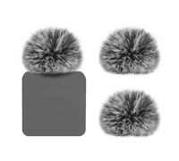 Geekria for Creators Lot de 3 pare-brises en fourrure compatibles avec microphone sans fil Rode GO II DeadCat, protection contre le vent, réduction du bruit du vent (gris)