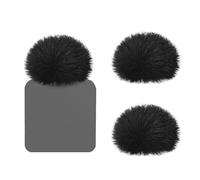 Geekria For Creators Lot de 3 pare-brises en fourrure compatibles avec Rode Wireless GO Gen 3 III, GO 2, Pro, ME Mic DeadCat - Housse en peluche pour pare-brise - Réduction du bruit du vent (noir)