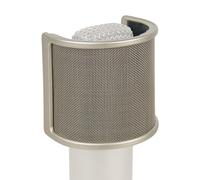 Geekria for Creators Mic Filtre anti-pop en métal, housse de pare-brise avec maille métallique et filtre en mousse, masque anti-pop compatible avec Audio-Technica AT2020,Rode NT-USB (taille S/nickel)