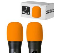 Geekria for Creators Pare-Brise en Mousse Compatible avec Les Microphones AKG P2, P3S, P5i, C5, D5, D7,DMS100, DMS300, Housse en Mousse Anti-Pop, Protection Contre Le Vent du Micro(Orange/Lot de 2)