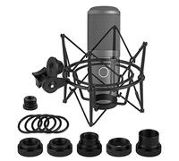 GEEKRIA for Creators Support antichoc pour microphone compatible avec AKG P120, P220, P820, adaptateur de suspension anti-vibration (noir/métal)