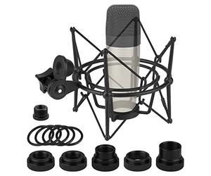 Geekria for Creators Support antichoc pour microphone compatible avec Samson C01, C01U Pro, C03, C03U, CL7a, CL8a Adaptateur de suspension anti-vibration Noir/métal