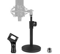 Geekria for Creators Support de microphone de bureau télescopique, Support de micro réglable avec base pondérée, compatible TONOR TC-777, TC30, TC20, Shure Sm57, SAMSON Q2U