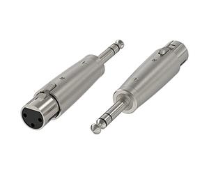 GEEKRIA for Creators XLR femelle vers 1/4" (6,35 mm) TRS mâle adaptateur de câble de microphone, compatible avec Shure SM58, SM57, SM7B, MV7, Behringer xm8500 prise de cordon micro (argent, lot de 2)