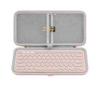 GEEKRIA Housse de Clavier, Étui de Voyage Rigide et Protecteur pour Petit Clavier Compact, Compatible avec Logitech K380 et Pebble Keys 2 K380s (Rose)