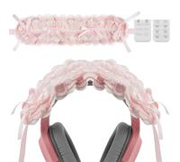 Geekria Housse de Serre-tête à nœud pour Casque de Gaming & écouteurs Circum-Auriculaires, Compatible avec Sony, Sennheiser, HyperX et Plus, Manchon rembourré décoratif (Rose)