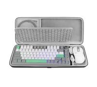 GEEKRIA Housse de Transport Combo Clavier et Souris 75%, Compatible avec Aula F75 Pro/S75 Pro, Keychron K2 Version 2/Q1 HE, ASUS ROG Azoth 75%, Redragon K673 Pro, Sac de Voyage Rigide 84 Touches
