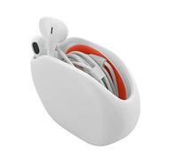 Geekria in-Ear Headset Smart Storage Box/Headphone Cable Storage Organizer/Earbuds Holder Case/Earphone Bobbin Winder Wrap/Cord Tangle-Free Portable Manager/Wire Keeper (White)