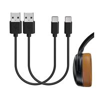 GEEKRIA Lot de 2 câbles de charge courts pour écouteurs de type C, compatibles avec Skullcandy Push XT Ultra, Indy Evo, Hesh Evo Charger, USB vers USB-C (30 cm)