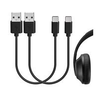 GEEKRIA Lot de 2 câbles de charge courts pour écouteurs, haut-parleurs, compatibles avec les écouteurs Bose QC 2, QC45, chargeur SoundLink Flex, câble d'alimentation de rechange USB vers USB-C (30 cm)