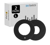 GEEKRIA Lot de 2 Housses d’Oreille en Tricot lavables, Protection Anti-Transpiration Extensible pour 4,1-6,2 Pouces (11-15 cm) Grands Casques Gaming Supra-Auriculaires (L/Noir Gris Fleur)