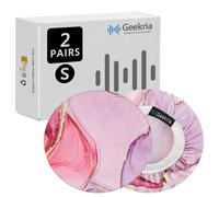 Geekria Lot de 2 paires de couvre-oreilles en tissu flexible - Certifié de sécurité du produit - Protections sanitaires lavables et extensibles pour casque supra-auriculaire, coussinets