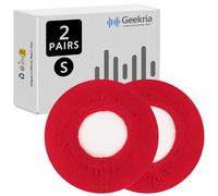 GEEKRIA Lot de 2 paires de protège-oreilles en tissu tricoté pour écouteurs,lavables et extensibles, protège-oreilles hygiéniques pour casque supra-auriculaire,chauds et confortables(taille S rouge)