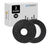 GEEKRIA Lot de 2 Paires de protège-Oreilles en Tricot - Lavables et Extensibles- Protection Anti-Transpiration pour Plus de Chaleur et de Confort - Convient aux Casques de 8 à 11 cm (M/Noir), Noir