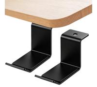 GEEKRIA Lot de 2 Supports métalliques pour Casque, Fixation Murale et sous-Bureau pour Casques Circum-Auriculaires et Supra-Auriculaires, Noir