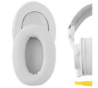GEEKRIA Memory Foam Earpads Replacement for Audio-Technica ATH-M50X, ATH-M10, ATH-M20X, ATH-M30X, ATH-M40X, ATH-ANC9, Over-Ear Headphones Ear Covers/(White Thick Plus)