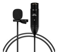 GEEKRIA Micro-Cravate XLR 48V, omnidirectionnel, réduction de Bruit HD, Compatible avec Fifine SC3 et MAONO G1 Neo, pour caméscopes/enregistreurs (Noir / 4,9 ft)
