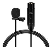 GEEKRIA Microphone Lavalier XLR 48 V, omnidirectionnel, réduction de Bruit HD, Compatible avec Fifine SC3, MAONO G1 Neo, pour caméscopes/enregistreurs (Noir / 3 m)