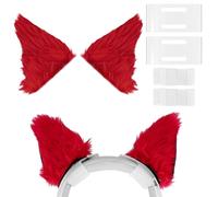 Geekria Nova Écarteur de Serre-tête + Accessoire Oreilles de Chat, Compatible avec Bose, Sony, Skullcandy, Beats, Marshall, Installation DIY Facile, Confortable & élégant (Rouge)