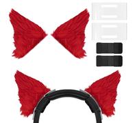 GEEKRIA Nova Entretoise pour Casque + Fixation Oreilles de Chat Compatible avec Razer, JBL, Plantronics, Sennheiser, Logitech, Hyperx, Corsair, Installation Facile (Noir/Rouge)