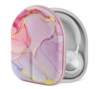 Geekria Nova Étui pour Casque Over-Ear, Housse Rigide de Voyage avec Rangement pour câbles Compatible avec B&O Beoplay HX, Bose QC Ultra II et Plus (Marbre Rose)