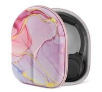 Geekria Nova Étui pour écouteurs - Compatible avec Anker Soundcore Space Q45, Life Q35, Life Q20, Life Q20+ et Plus, Sac Rigide de Voyage de Remplacement (Marbre Rose)