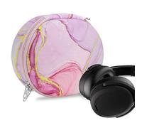 Geekria Nova Étui pour écouteurs Compatible avec Skullcandy HeshEvo, HeshANC, Crusher ANC2, Hesh3, Coque Rigide de Rechange, Sac de Transport de Voyage avec Rangement de câble (marbre Rose)