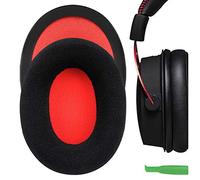 Geekria Oreillettes de Rechange en Velours Confort, compatibles avec Casques HyperX Cloud III/II/Flight/Flights/Stinger/Alpha/AlphaS, Coussinets d’Oreille (Noir/Rouge)