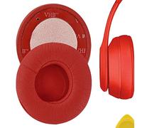 Geekria Oreillettes de Rechange pour Beats Solo 2 (B0534) & Solo 3 (A1796) Wireless on-Ear, Coussinets d’Oreille, pièces de réparation (Rouge)
