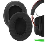 Geekria Oreillettes de Remplacement en Tissu Mesh Extra épais, compatibles avec HyperX Cloud III/II/Alpha/Alpha S/Flight/Stinger, Coussinets (Noir)