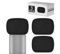Geekria (Pack de 3) Bonnettes en Mousse pour Micro compatibles avec Shure SM57, Filtre Anti-Pop Professionnel et Protection Contre Le Vent, éponge Micro de Haute qualité - Noir