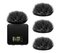 Geekria pour créateurs bonnette Anti-Vent Peluche Compatible avec Rode Wireless GO Gen 3 III, GO 2, Pro, ME, Micro DeadCat, Protection Anti-Vent, réduction du Bruit du Vent (Noir / 4 pièces)