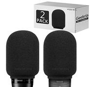 Geekria pour Créateurs Bonnette en Mousse Anti-Pop Compatible avec Shure SM7B, PGA27, SM27, Couvre-Vent Micro, Filtre Éponge (Noir/Lot de 2)