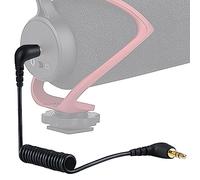 GEEKRIA pour créateurs Câble micro TRS vers TRS 3,5 mm 1,6 ft (50 cm), compatible avec Rode SC2 VideoMic GO II, VideoMicro, Wireless GO II, design de câble en spirale (noir)