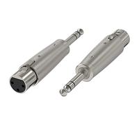 GEEKRIA pour créateurs de XLR femelle vers 1/4 pouce (6,35 mm) TRS mâle adaptateur de câble de microphone, compatible avec Shure SM57, SM7B, MV7, PGA48, Behringer xm8500 (argent, pack de 2)