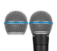 GEEKRIA pour créateurs Grille de Micro de Remplacement Compatible avec Shure Beta 58A, SV100, Capuchon tête de Balle en Maille métallique, Remplacement de Grille de Micro, Argent, Pack de 2