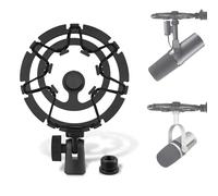 Geekria pour Créateurs Support anti-vibrations pour microphone compatible avec Shure MV7, MV7+, SM7B, MV7X, adaptateur de suspension (Noir)